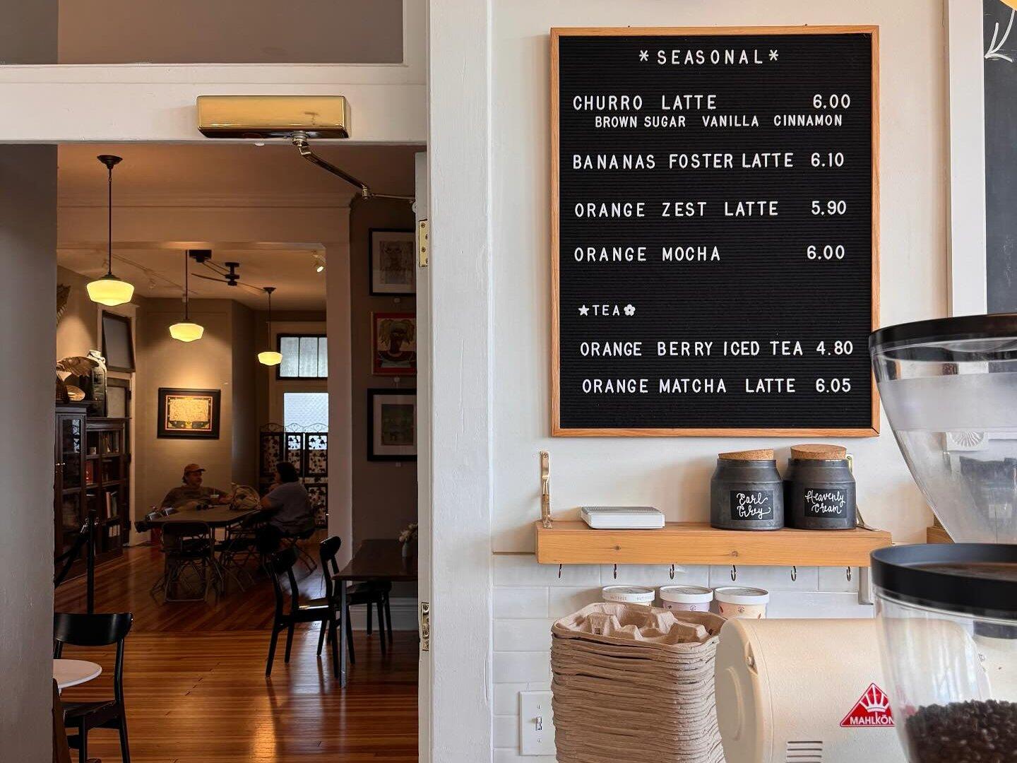 Cafe Seasonal Menu
