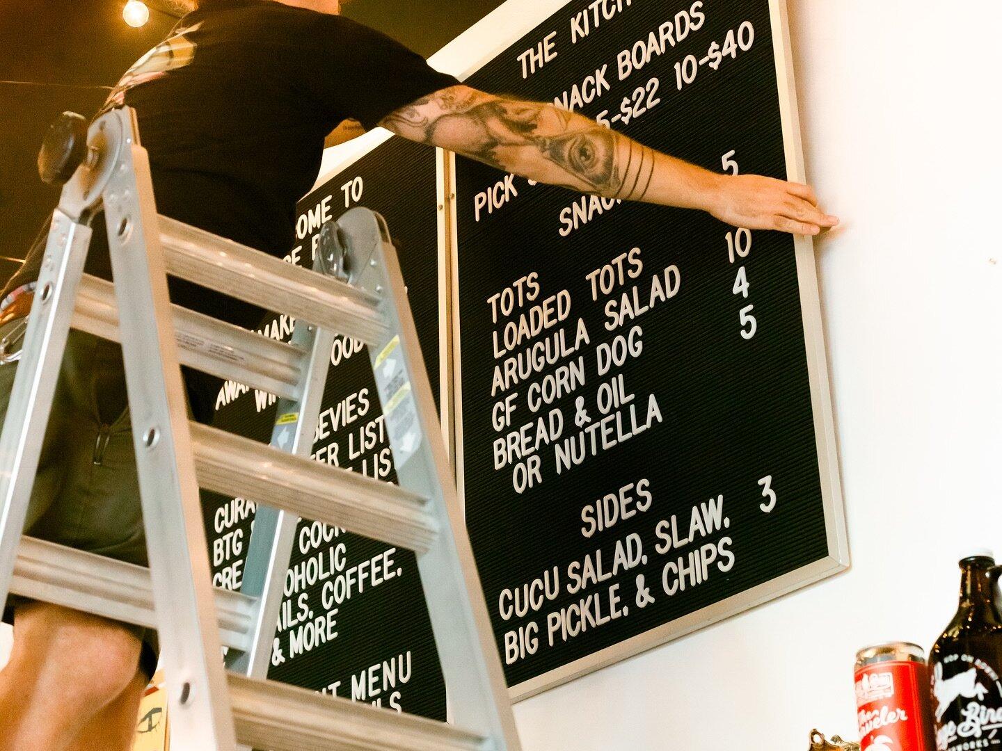Snack Bar Menu
