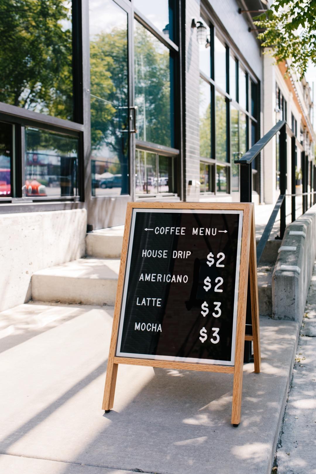 Cafe Sidewalk Menu