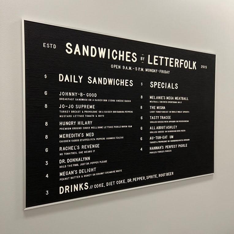 Sandwich Menu - Wall Mount